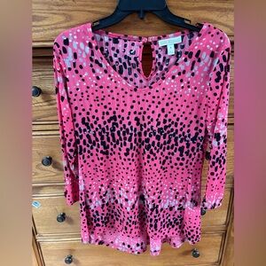 DANA BUCHMAN | Women’s Polka Dot V Neck Blouse Tunic